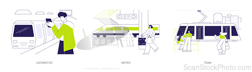 Image of Railborne Evs abstract concept vector illustrations.