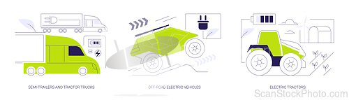 Image of Industrial EV abstract concept vector illustrations.