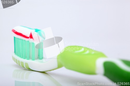 Image of toothpaste on brush