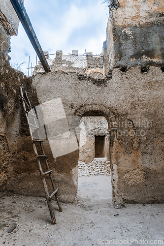 Image of Ruins of Guzara royal palace, Gondar Ethiopia, African heritage architecture