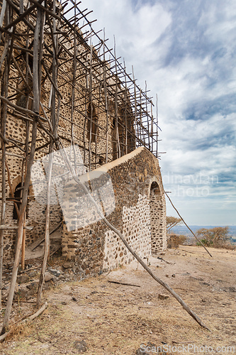 Image of Ruins of Guzara royal palace, Gondar Ethiopia, African heritage architecture