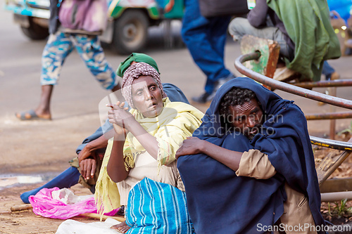 Image of Begging people on the street during Easter holiday, Bahir Dar, Etiopia