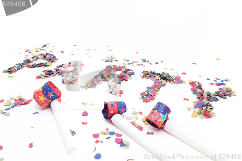 Image of party logo and confetti