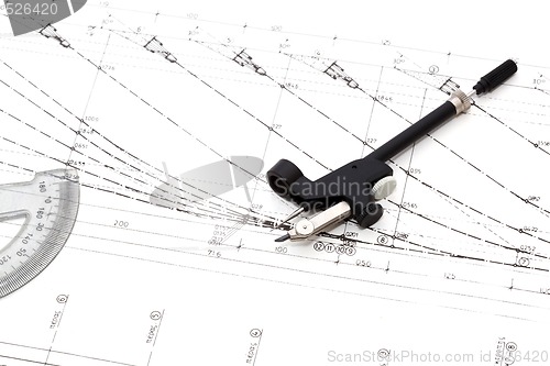 Image of drawings and compass