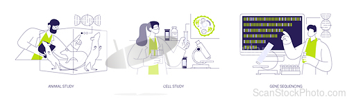 Image of Lab research abstract concept vector illustrations.