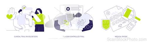 Image of Clinical research abstract concept vector illustrations.