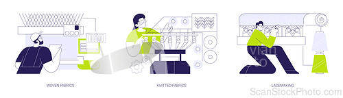 Image of Textile manufacturing abstract concept vector illustrations.