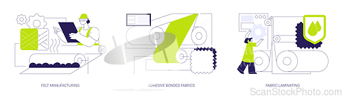 Image of Fabrics production abstract concept vector illustrations.
