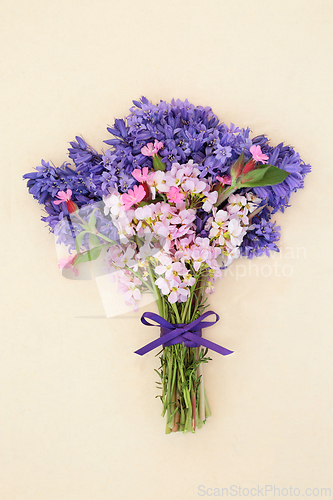 Image of Spring Bluebell Red Campion and Nemesia Flower Bouquet 