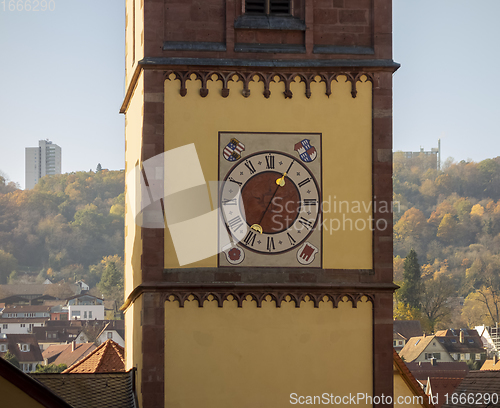 Image of tower clock in Wertheim