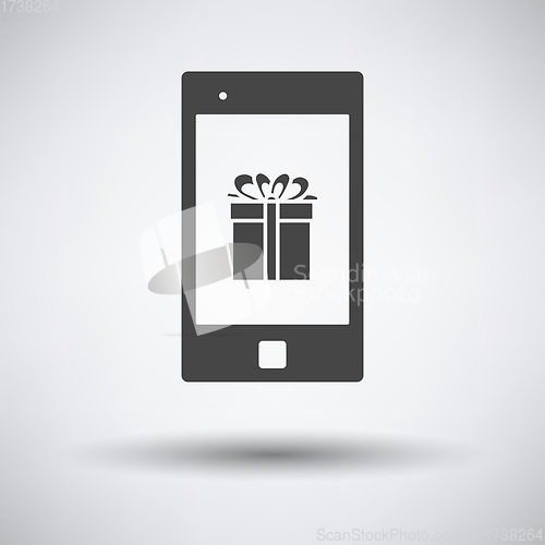 Image of Smartphone With Gift Box On Screen Icon