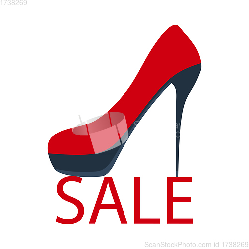 Image of High Heel Shoe On Sale Sign Icon