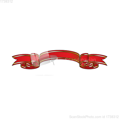 Image of Red Ribbon With Golden Stripes