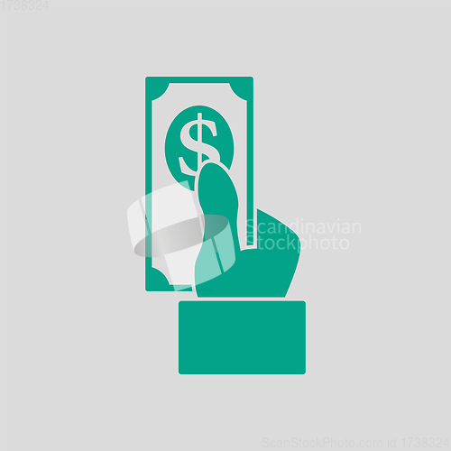 Image of Hand Hold Dollar Banknote Icon