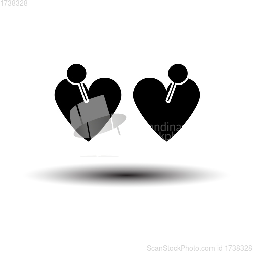 Image of Two Valentines Heart With Pin Icon