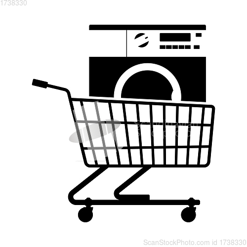 Image of Shopping Cart With Washing Machine Icon