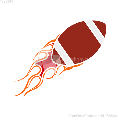 Image of American Football Fire Ball Icon