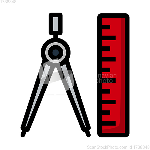 Image of Icon Of Compasses And Scale