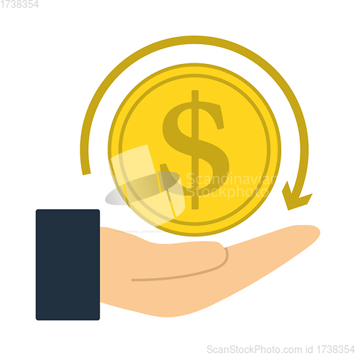 Image of Cash Back Coin To Hand Icon