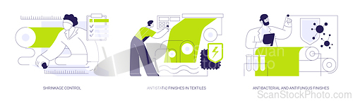 Image of Fabrics chemical treatment abstract concept vector illustrations.