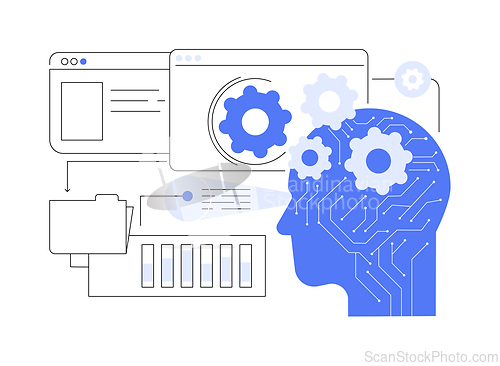 Image of Interactive Data Visualization by AI abstract concept vector illustration.