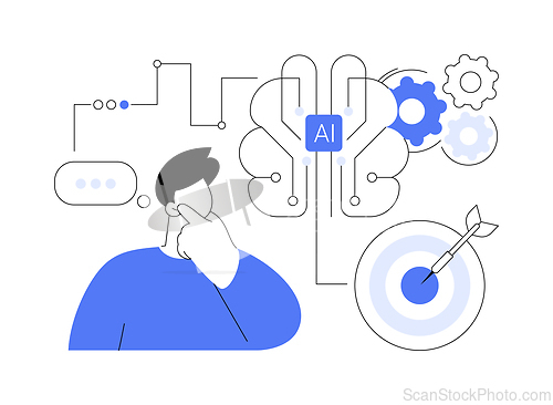 Image of Data-Driven Decision Support by AI abstract concept vector illustration.