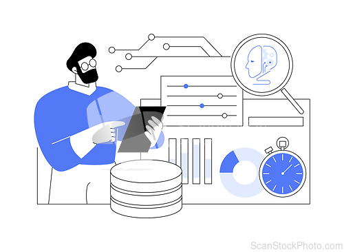 Image of Real-Time Data Analysis with AI abstract concept vector illustration.