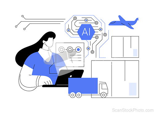 Image of AI Forecasting for Efficient Supply Chain abstract concept vector illustration.