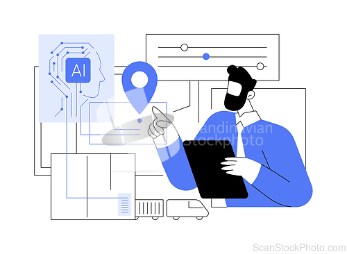 Image of Predictive Maintenance Solutions with AI abstract concept vector illustration.