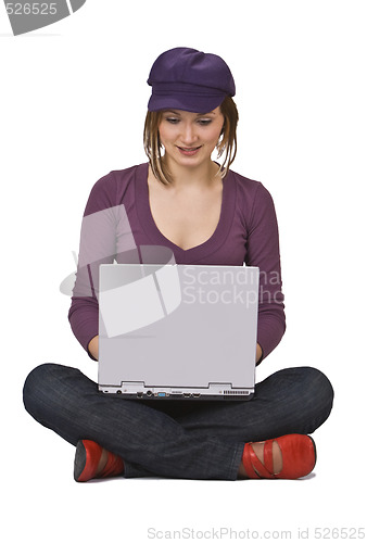 Image of Working on a laptop