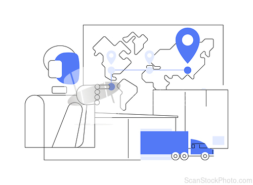 Image of AI-Managed Smart Logistics abstract concept vector illustration.