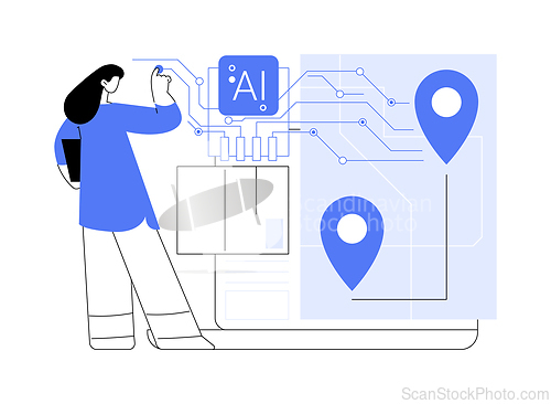 Image of Real-Time Supply Chain Visibility with AI abstract concept vector illustration.