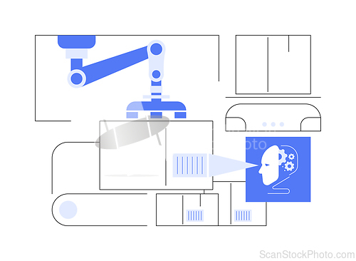 Image of AI-Managed Robotics in Supply Chain abstract concept vector illustration.