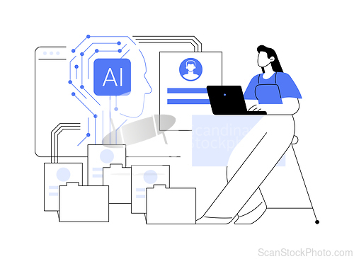 Image of AI-Enhanced Recruitment and Screening abstract concept vector illustration.