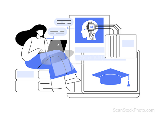 Image of AI-Supported Employee Training abstract concept vector illustration.