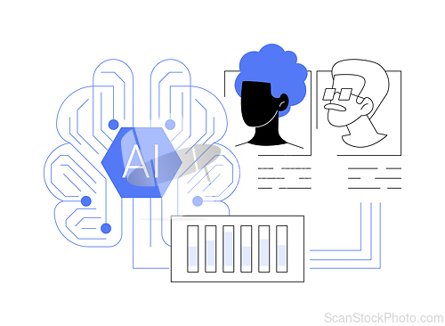 Image of AI-Driven Diversity and Inclusion Initiatives abstract concept vector illustration.