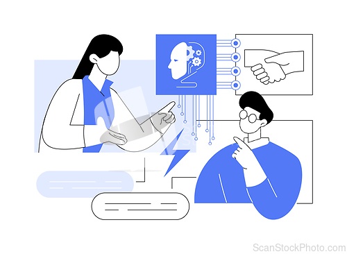 Image of AI-Assisted Conflict Resolution abstract concept vector illustration.