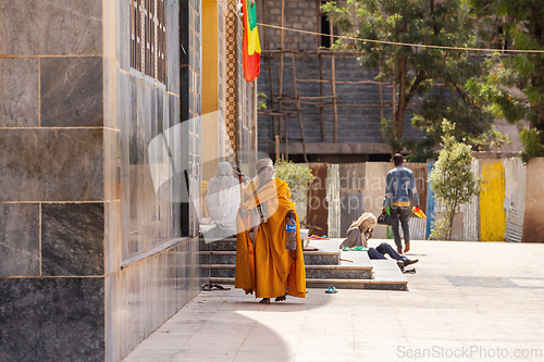 Image of Orthodox priest in Axum. Aksum, Ethiopia