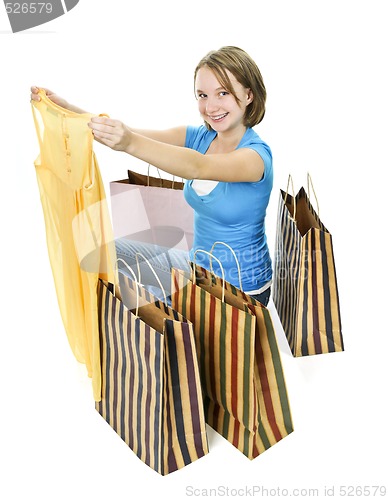 Image of Teenage girl with shopping bags