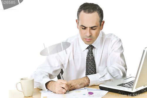 Image of Office worker studying reports