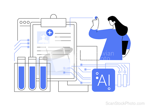 Image of AI-Enhanced Health and Wellness Programs abstract concept vector illustration.