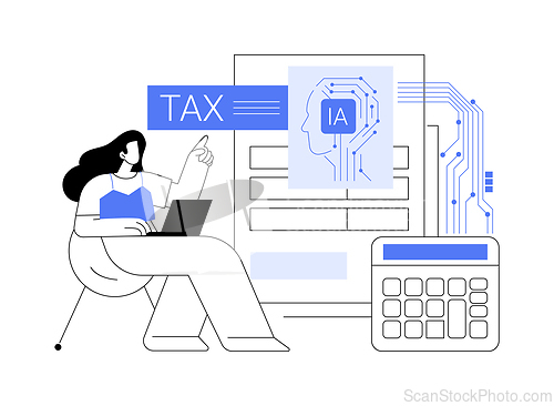 Image of AI-Streamlined Tax Preparation abstract concept vector illustration.