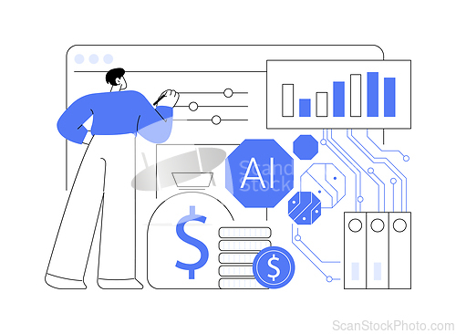 Image of AI-Backed Automated Bookkeeping abstract concept vector illustration.