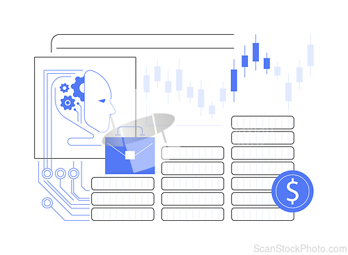 Image of AI-Optimized Investment Portfolio Management abstract concept vector illustration.