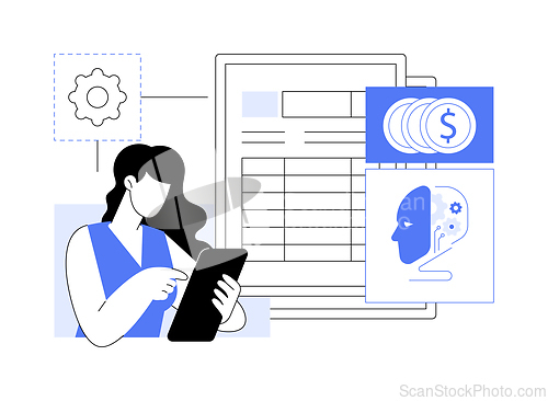 Image of AI-Supported Invoice Processing abstract concept vector illustration.