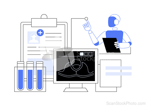 Image of AI-Enhanced Medical Diagnosis abstract concept vector illustration.