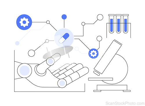 Image of AI-Enhanced Drug Discovery abstract concept vector illustration.