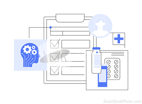 Image of AI-Driven Personalized Treatment Plans abstract concept vector illustration.