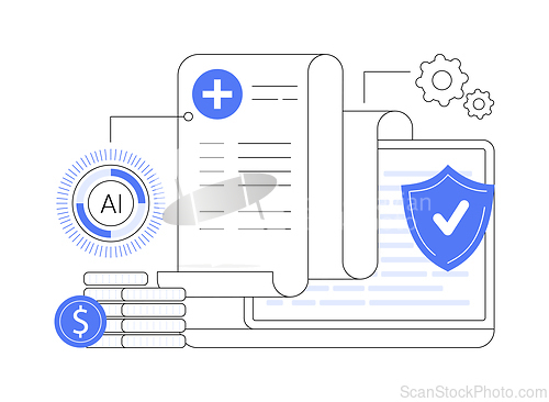 Image of AI-Streamlined Medical Billing and Coding abstract concept vector illustration.