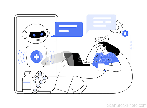 Image of AI-Powered Healthcare Chatbots abstract concept vector illustration.